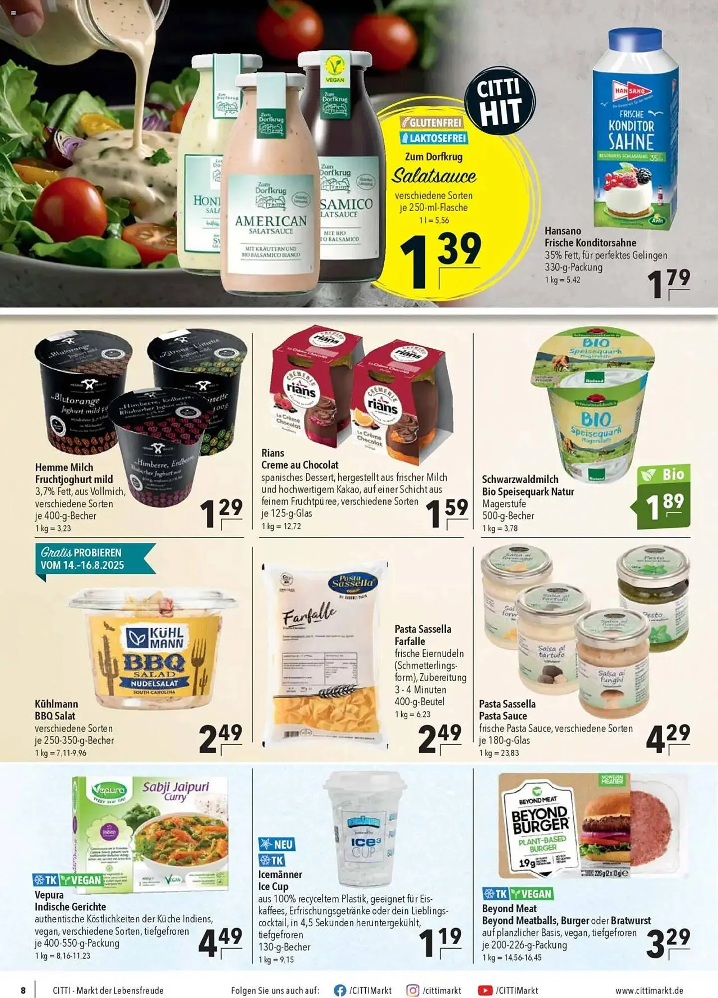 CITTI Markt Prospekt von 13. August bis 19. August 2025 - Prospekt seite 8