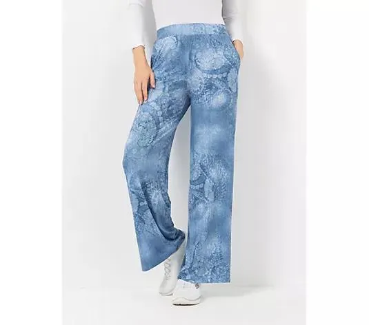 DINE 'N' DANCE Hose, 1/1-Länge Rundumdehnbund 2 Eingrifftaschen weites Bein