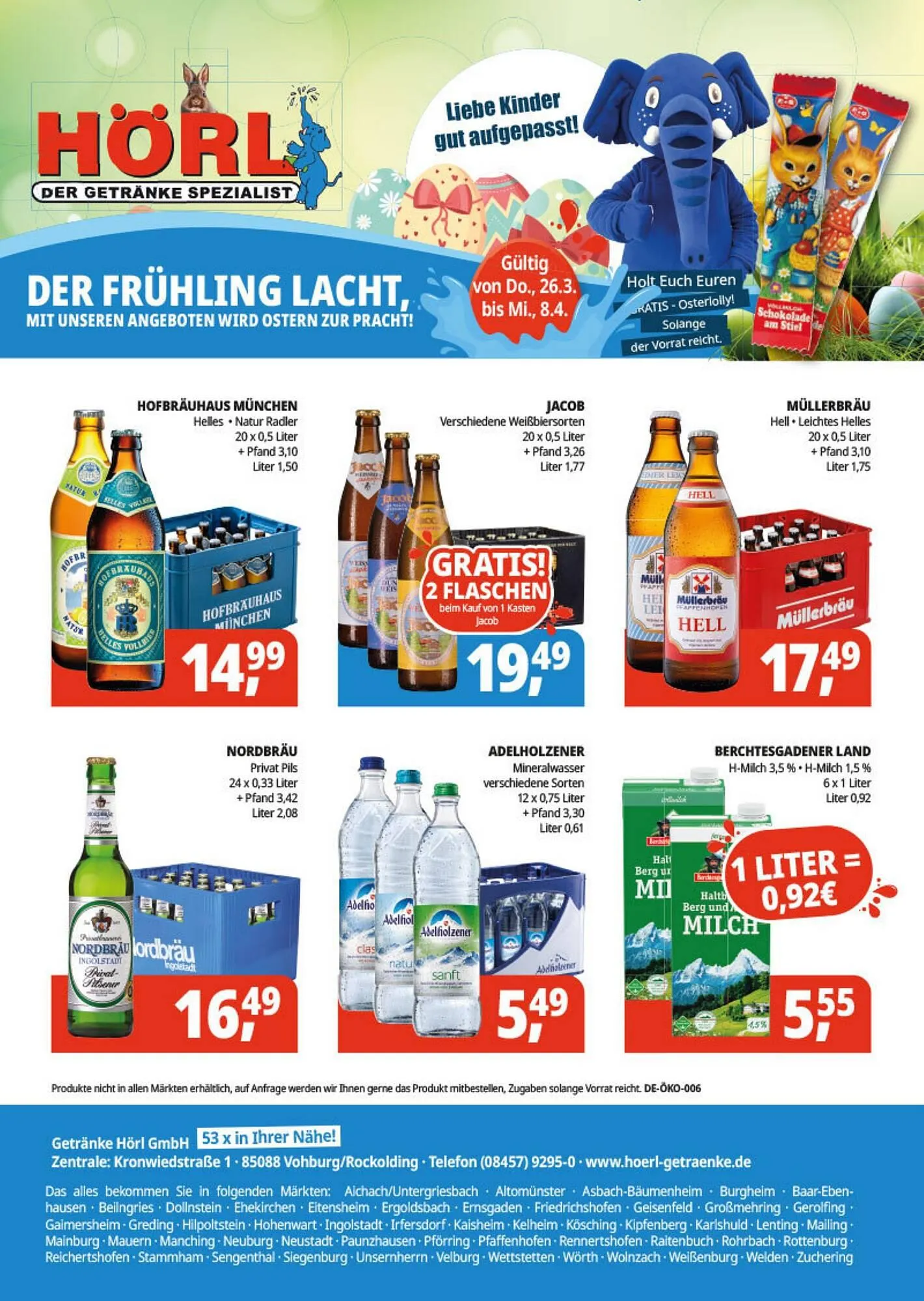 Hörl Getränke Prospekt von 26. März bis 8. April 2026 - Prospekt seite 1