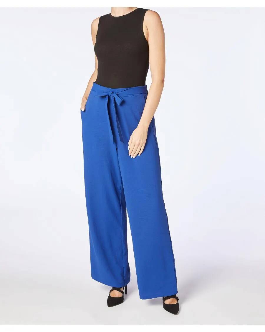 Blaue Palazzohose Janina, elastischer Bund