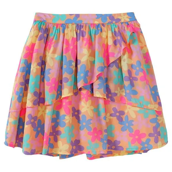 Mädchen Rock mit bunten Blumen