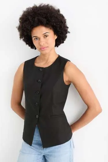 Waistcoat - tailored fit - linen blend