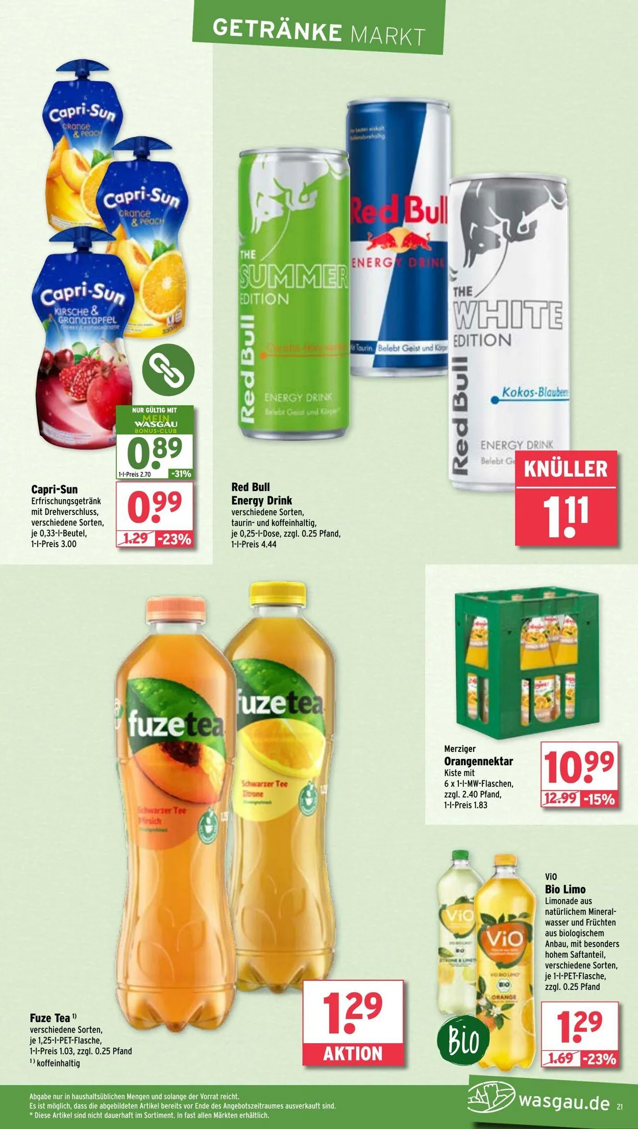 WASGAU Aktueller Prospekt von 7. September bis 21. September 2025 - Prospekt seite 21