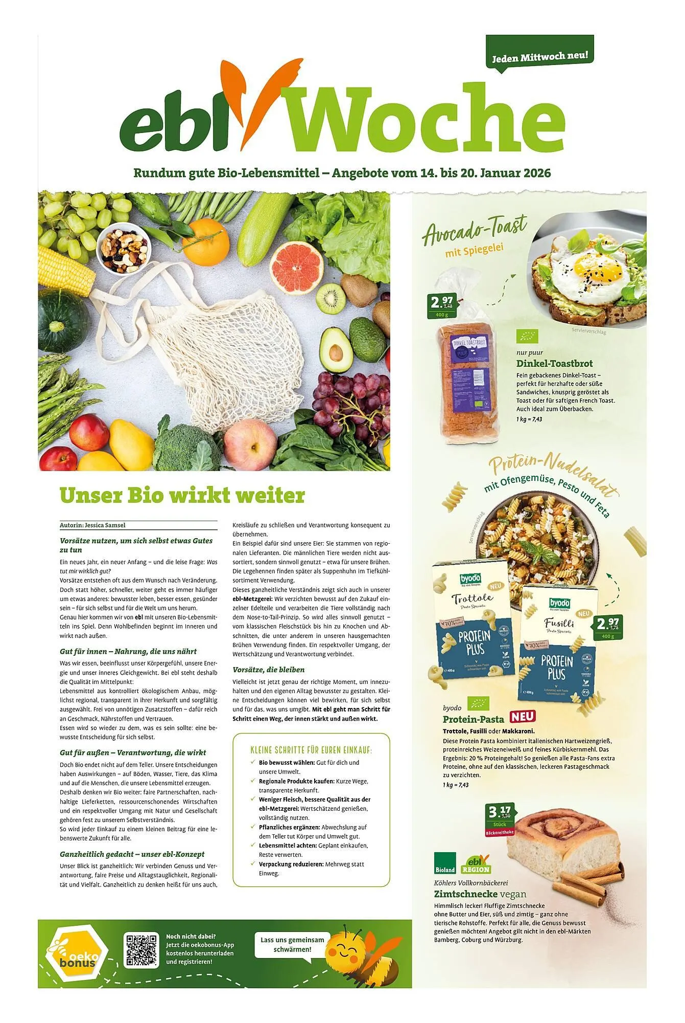 Ebl Naturkost Prospekt von 14. Januar bis 20. Januar 2026 - Prospekt seite 1