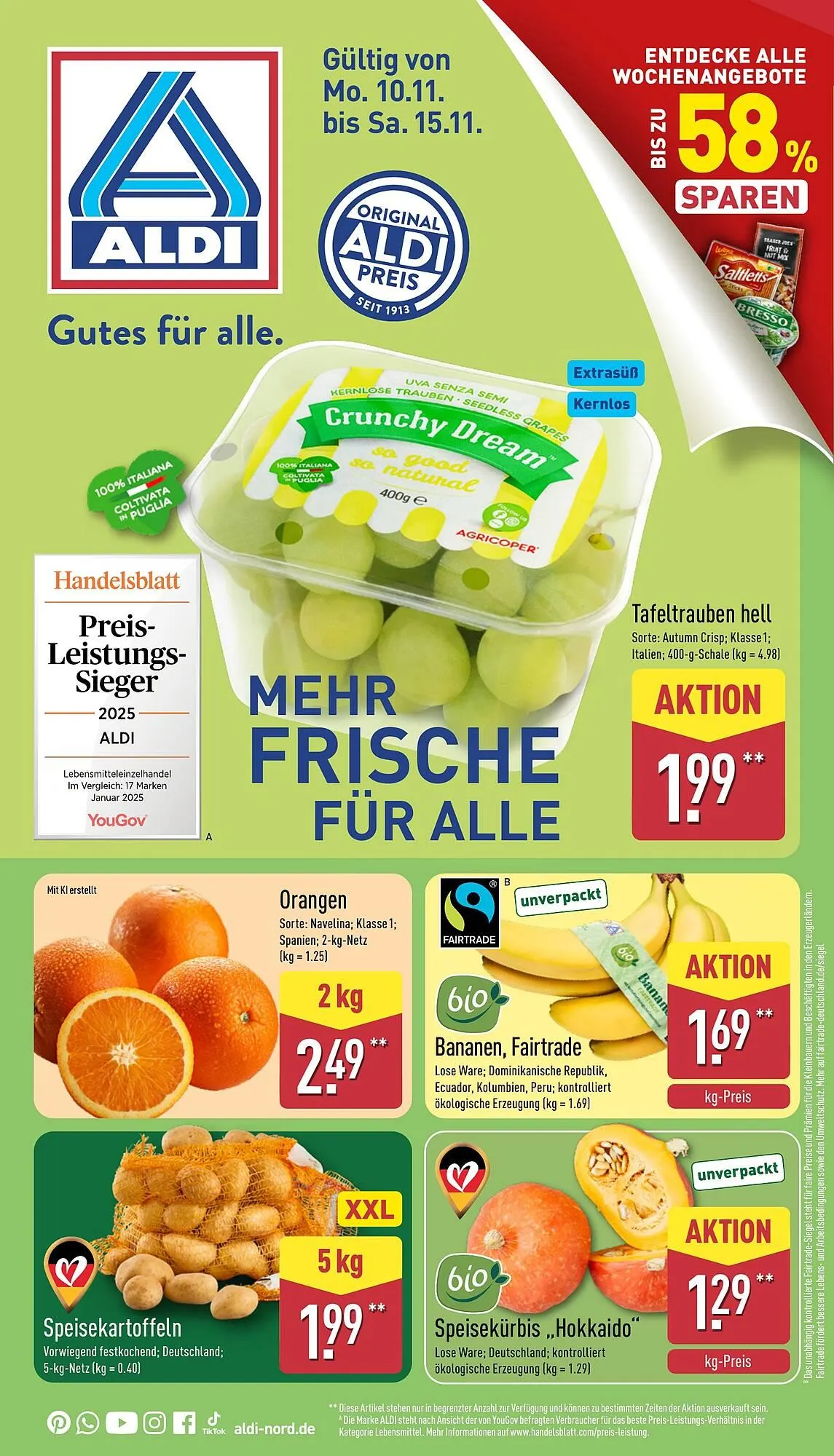 Aldi Nord Prospekt von 10. November bis 15. November 2025 - Prospekt seite 1