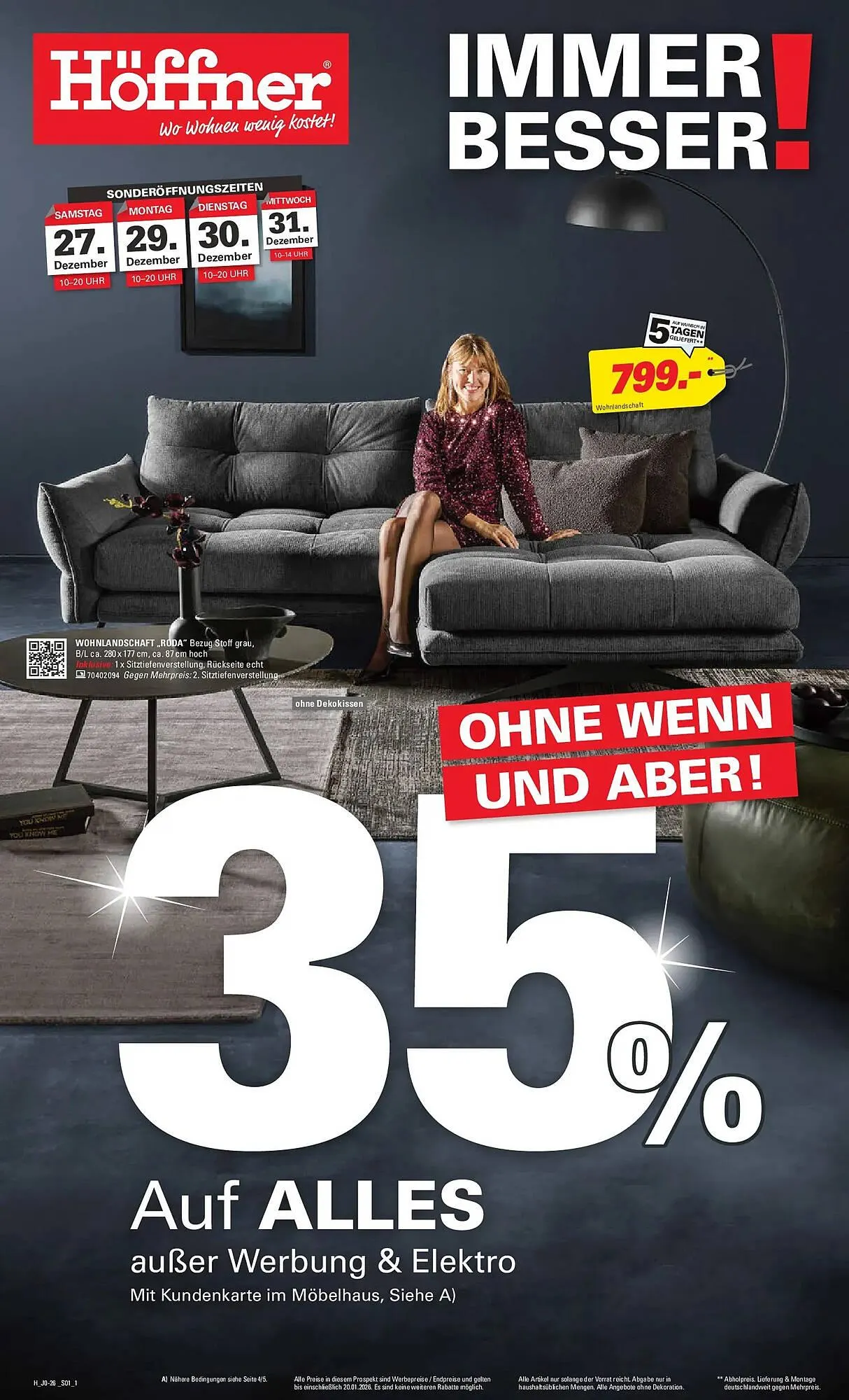Höffner Prospekt von 23. Dezember bis 20. Januar 2026 - Prospekt seite 1