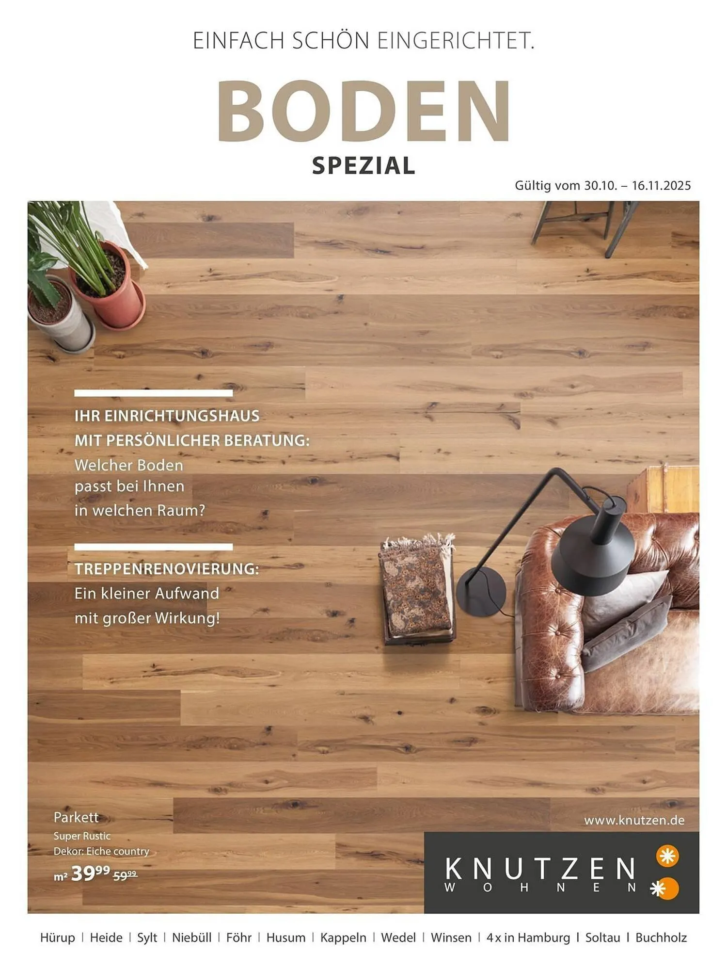 Knutzen Wohnen Prospekt von 30. Oktober bis 16. November 2025 - Prospekt seite 1