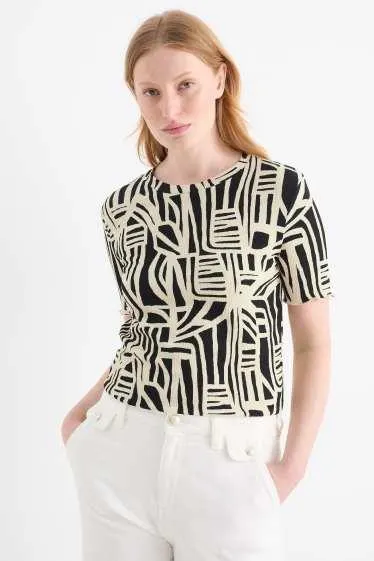 T-shirt - regular fit - patterned - textured