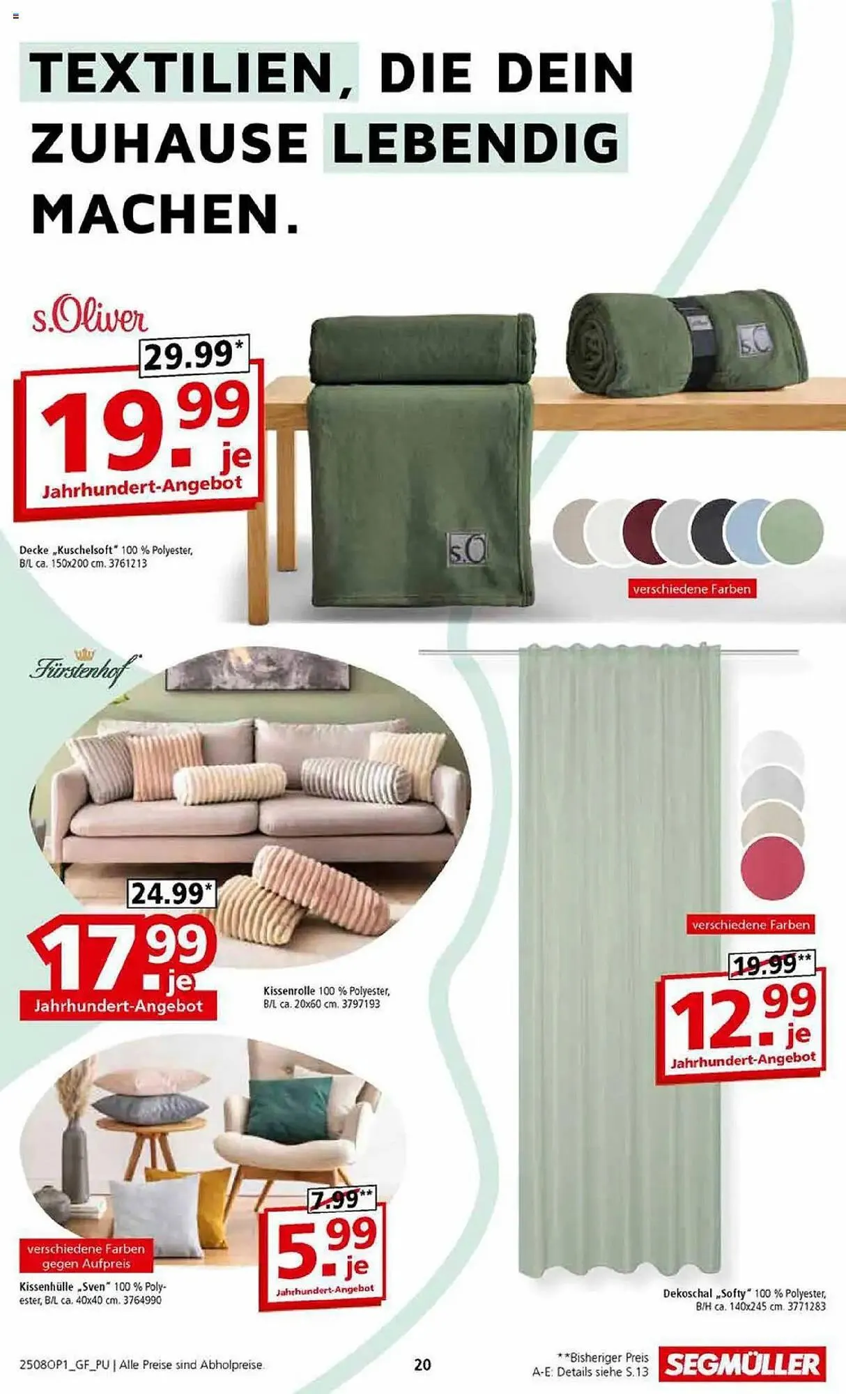 Segmüller Prospekt von 28. Juli bis 2. November 2025 - Prospekt seite 20