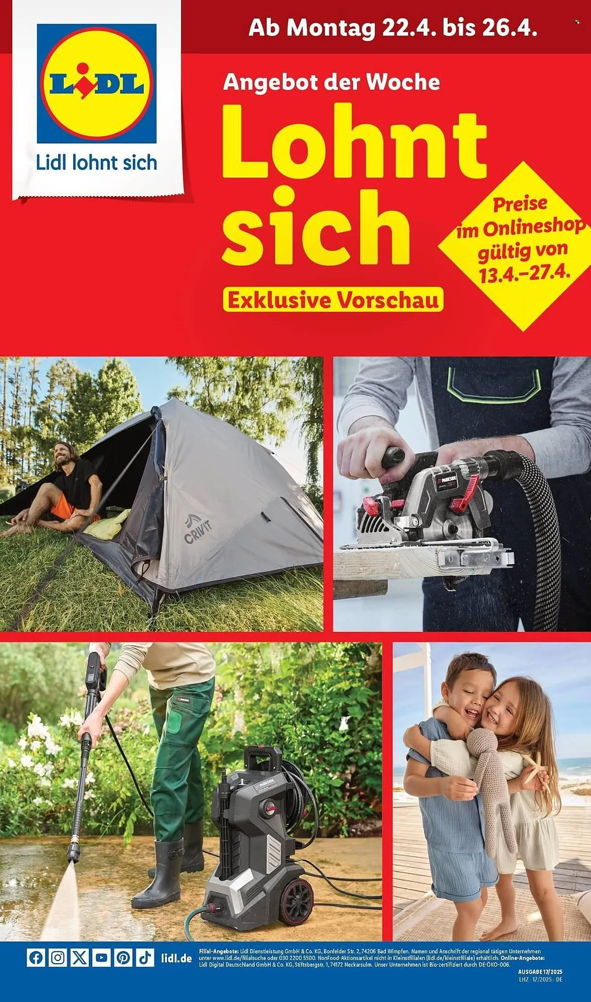 Lidl Prospekt von 22. April bis 26. April 2025 - Prospekt seite 1