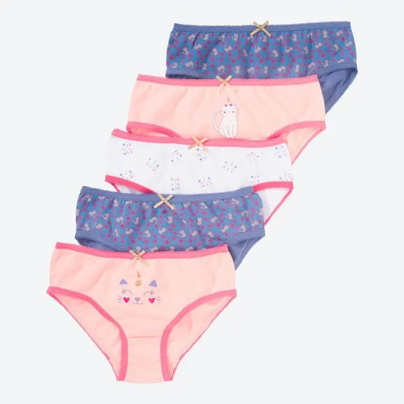 Kinder-Mädchen-Slips aus Baumwolle, 5er-Pack