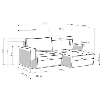 Ecksofa Rubla mit Schlaffunktion