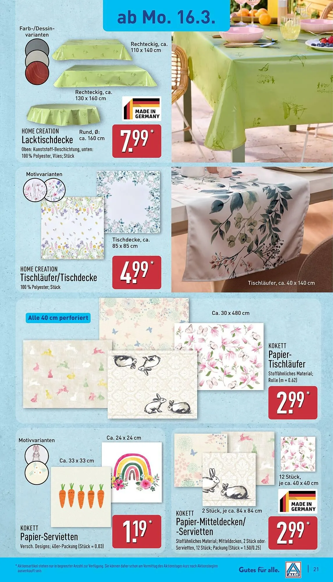 Aldi Nord Prospekt von 16. März bis 21. März 2026 - Prospekt seite 21