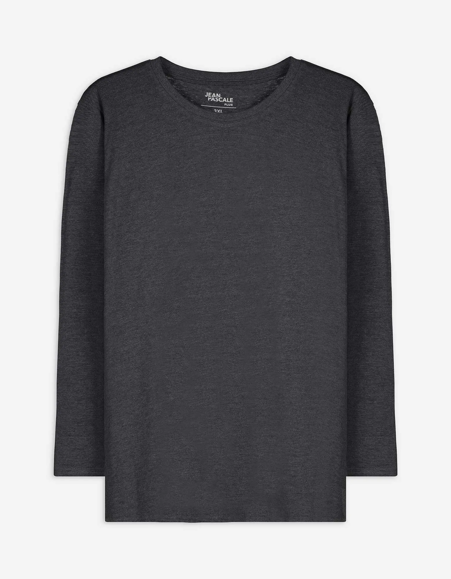 Langarmshirt - Baumwolle - dunkelgrau