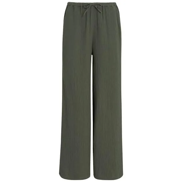 Damen Musselin-Hose in Unifarben