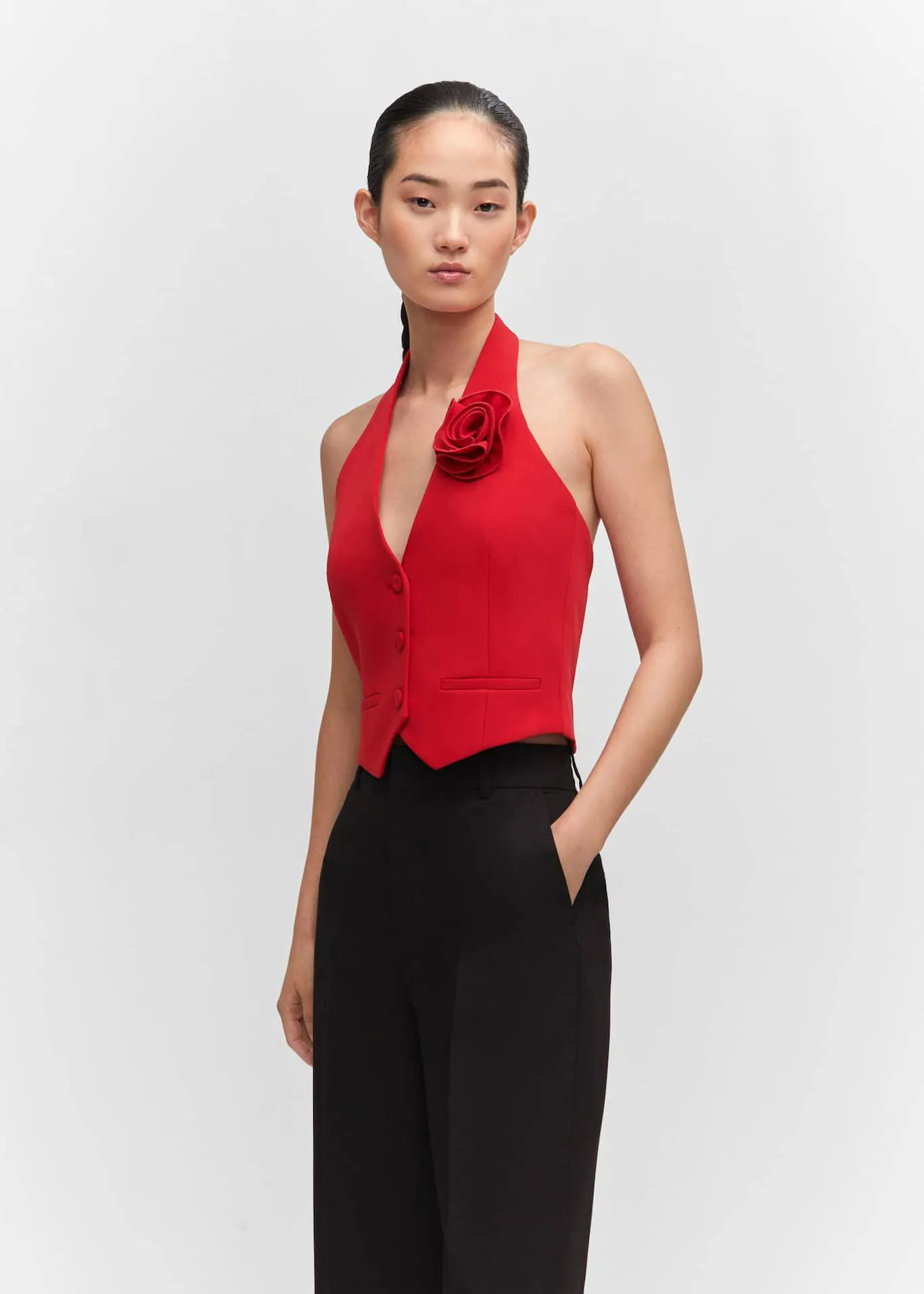 Gilet applicazione fiore