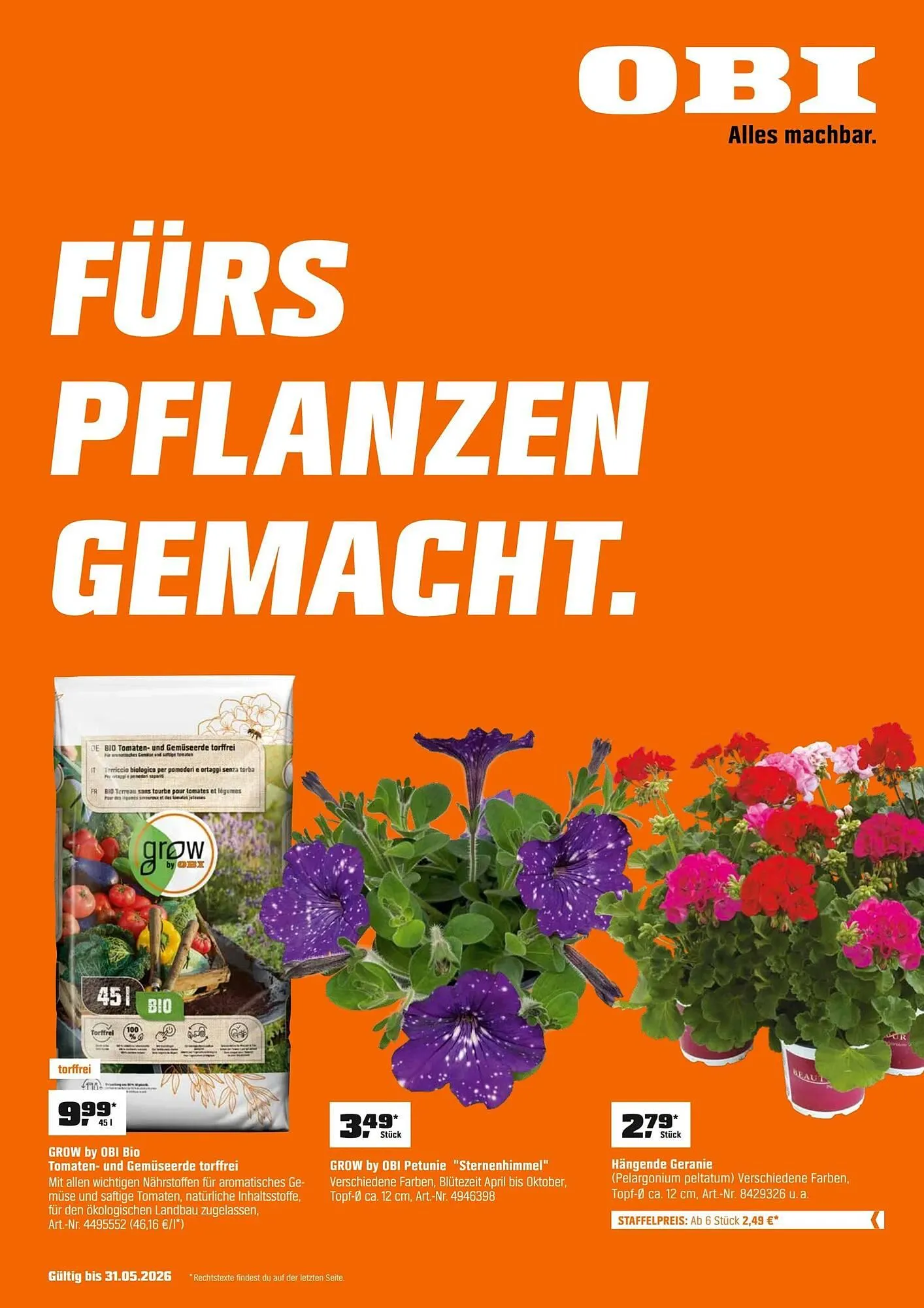 OBI Prospekt von 1. Mai bis 1. Juni 2026 - Prospekt seite 1