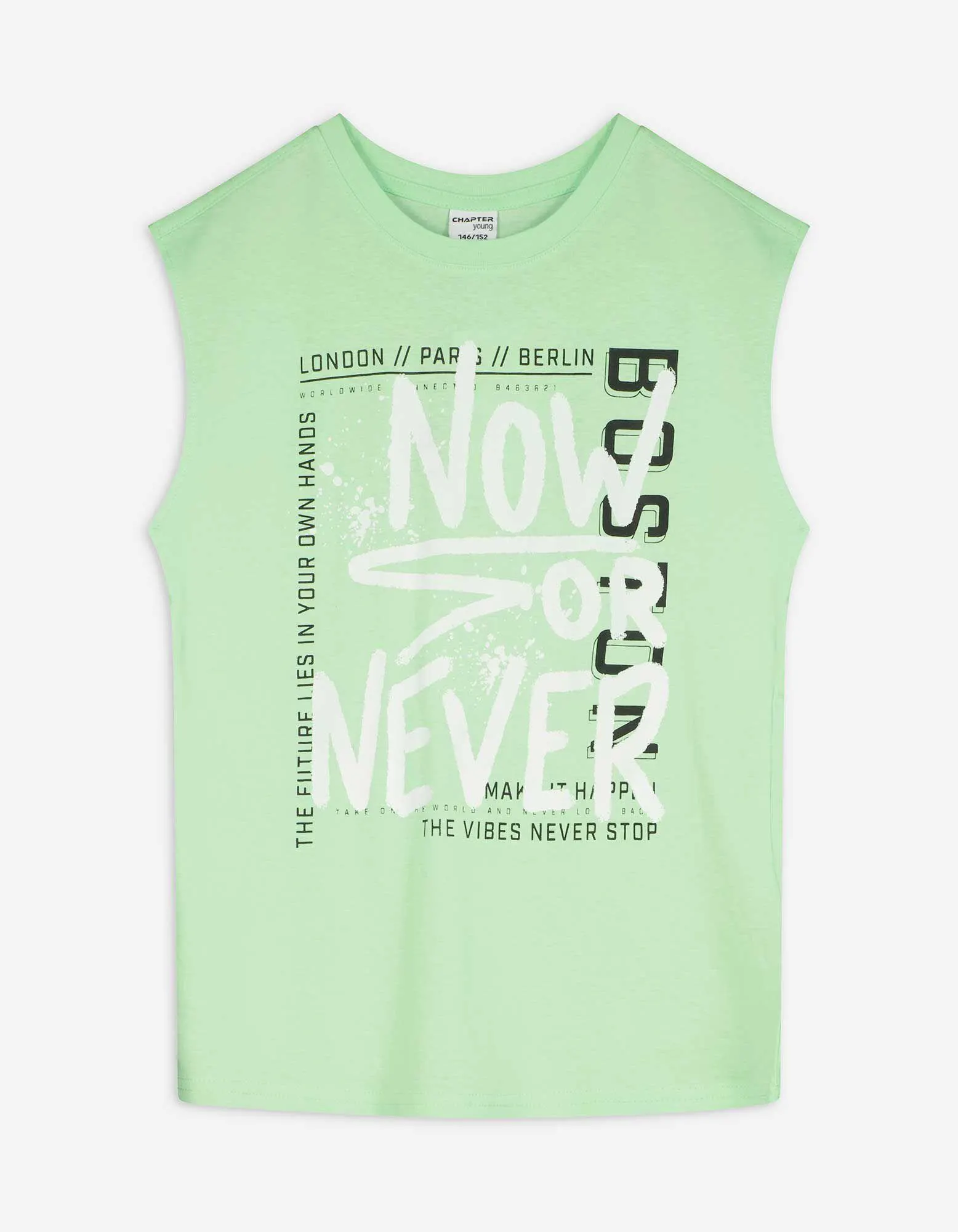 Top a canotta - Stampa frontale - verde chiaro