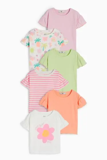 Multipack of 6 - floral - short sleeve T-shirt