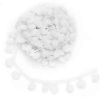 Pompon-Borte, weiß, 20 mm, 5 m