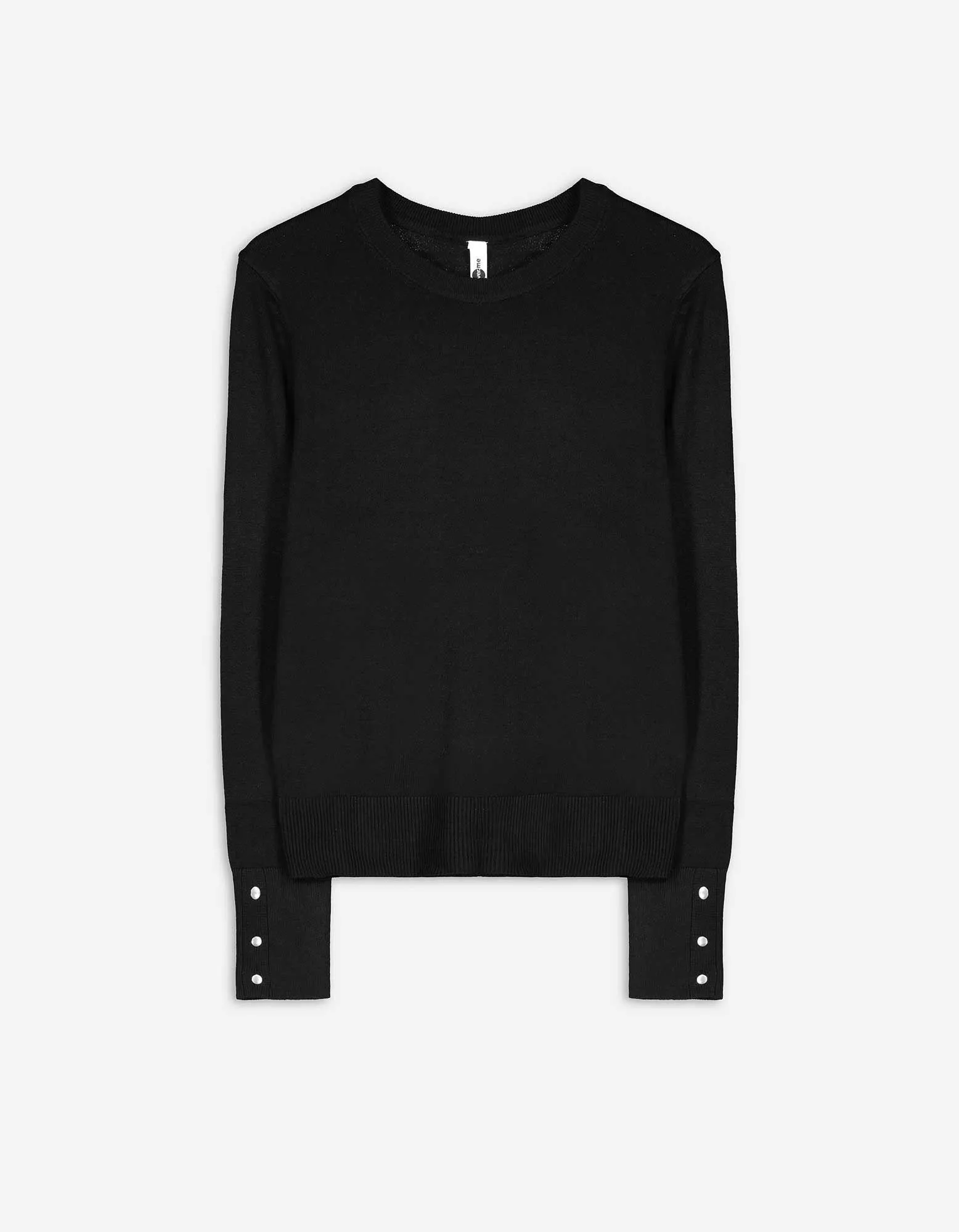 Pullover - Zierknöpfe - schwarz
