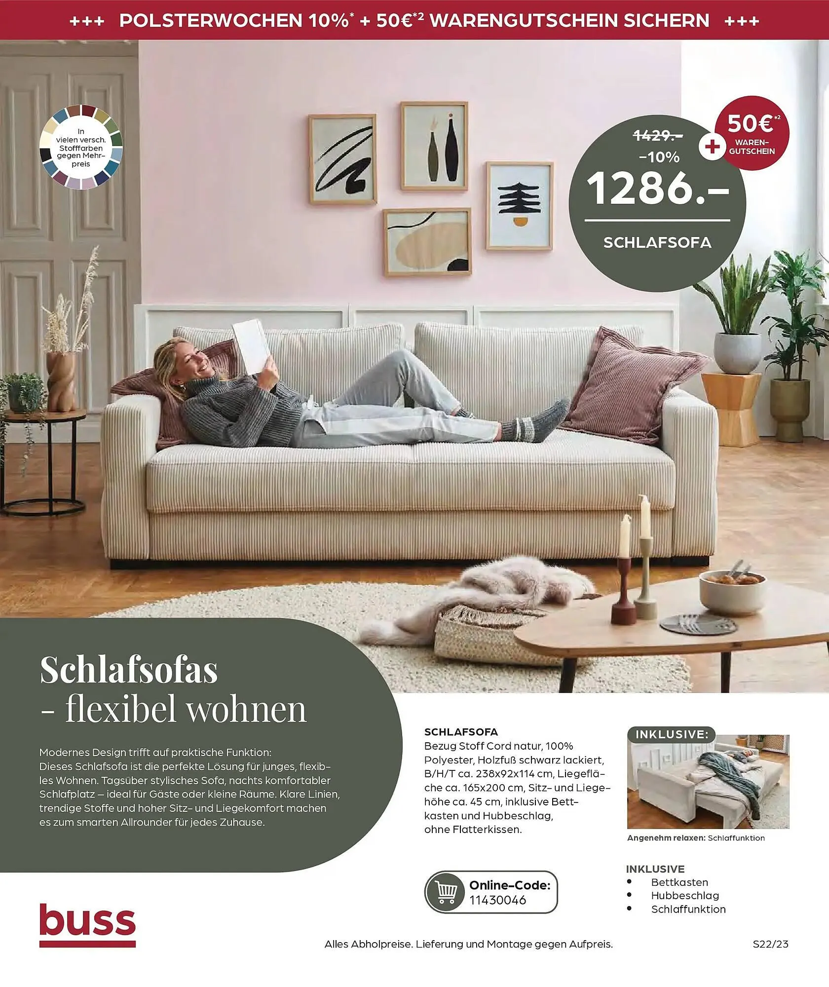 Möbel Buss Prospekt von 26. Februar bis 16. März 2026 - Prospekt seite 22