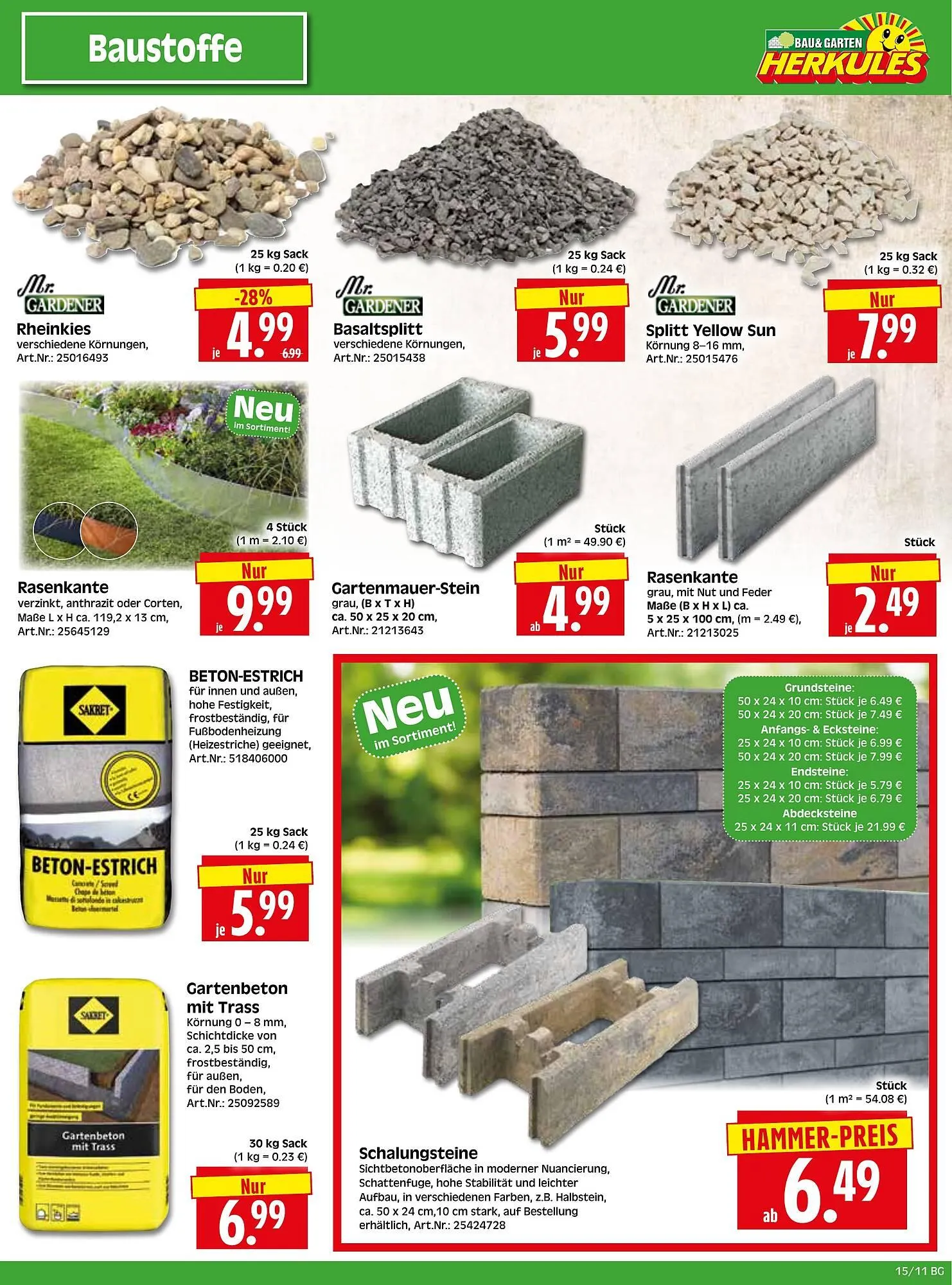 Herkules Baumarkt Prospekt von 7. April bis 12. April 2025 - Prospekt seite 11