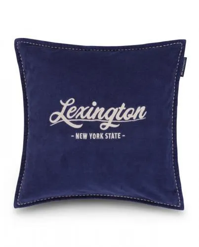 Lexington Logo Organic Cottton Velvet Kissenhülle 50x50