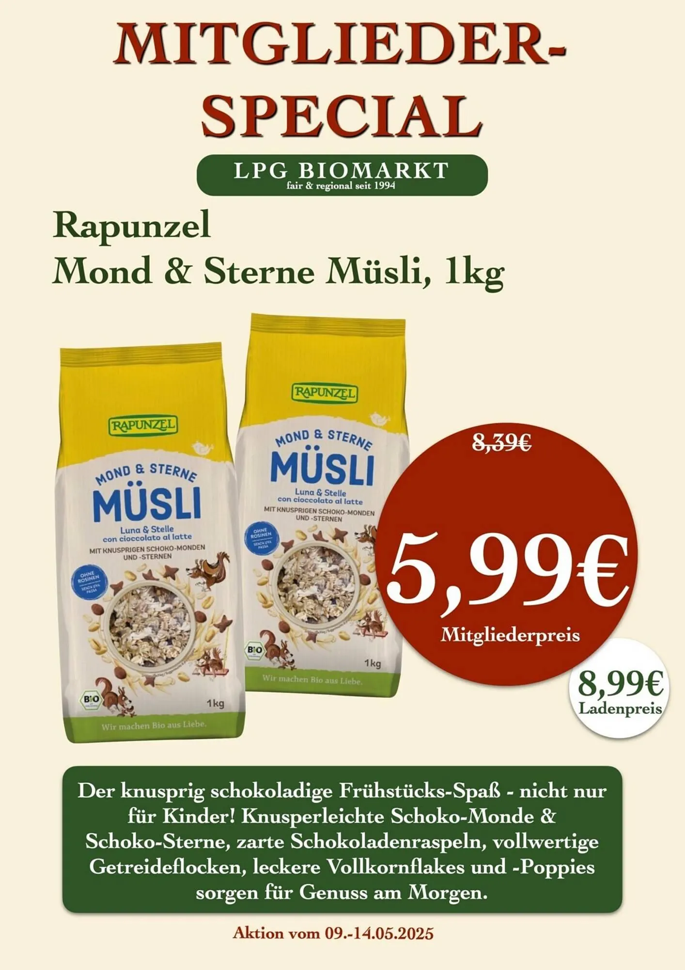 LPG Biomarkt Prospekt von 9. Mai bis 14. Mai 2025 - Prospekt seite 14