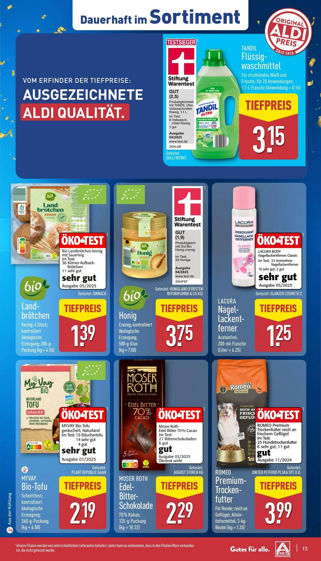 Aldi-Nord von 30. Juni bis 5. Juli 2025 - Prospekt seite 13