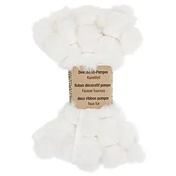 Dekoband "Pompon", weiß, 30 mm, 3 m