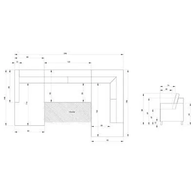 Wohnlandschaft Kuhni mit Schlaffunktion