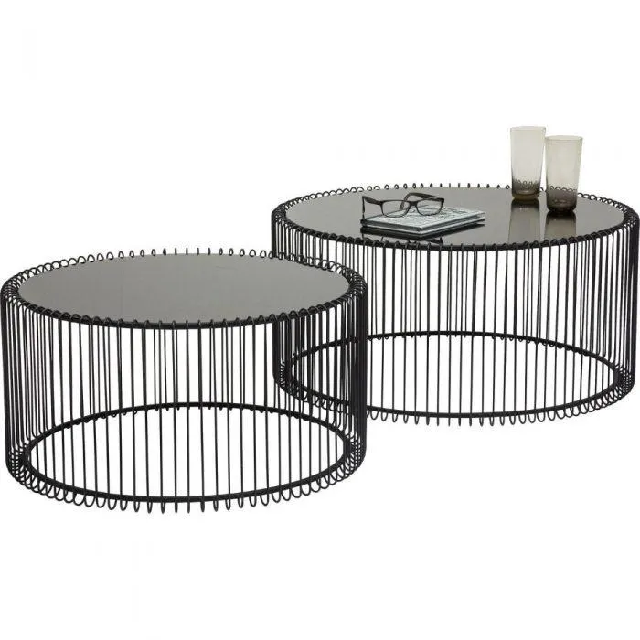 Kare Couchtisch Wire Black (2er Set)
