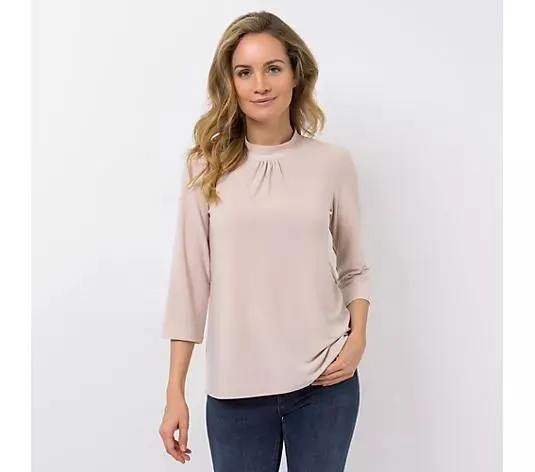 KIM & CO. Shirt, 3/4-Arm Brazil Knit Jersey Stehkragen figurumspielend