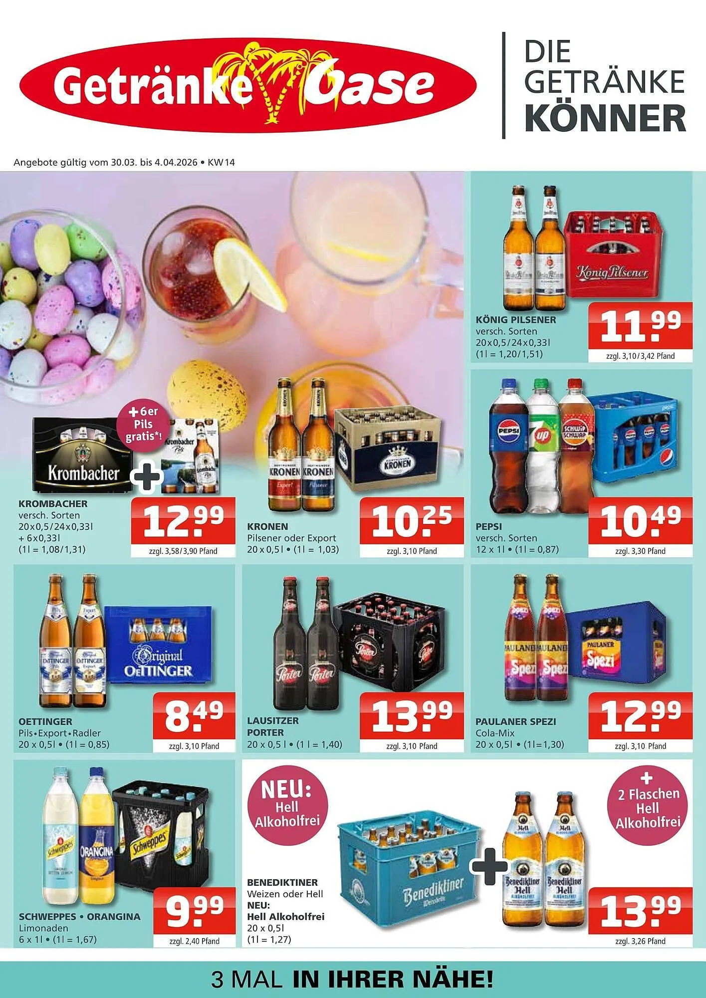 Getränke Oase Prospekt von 30. März bis 4. April 2026 - Prospekt seite 1