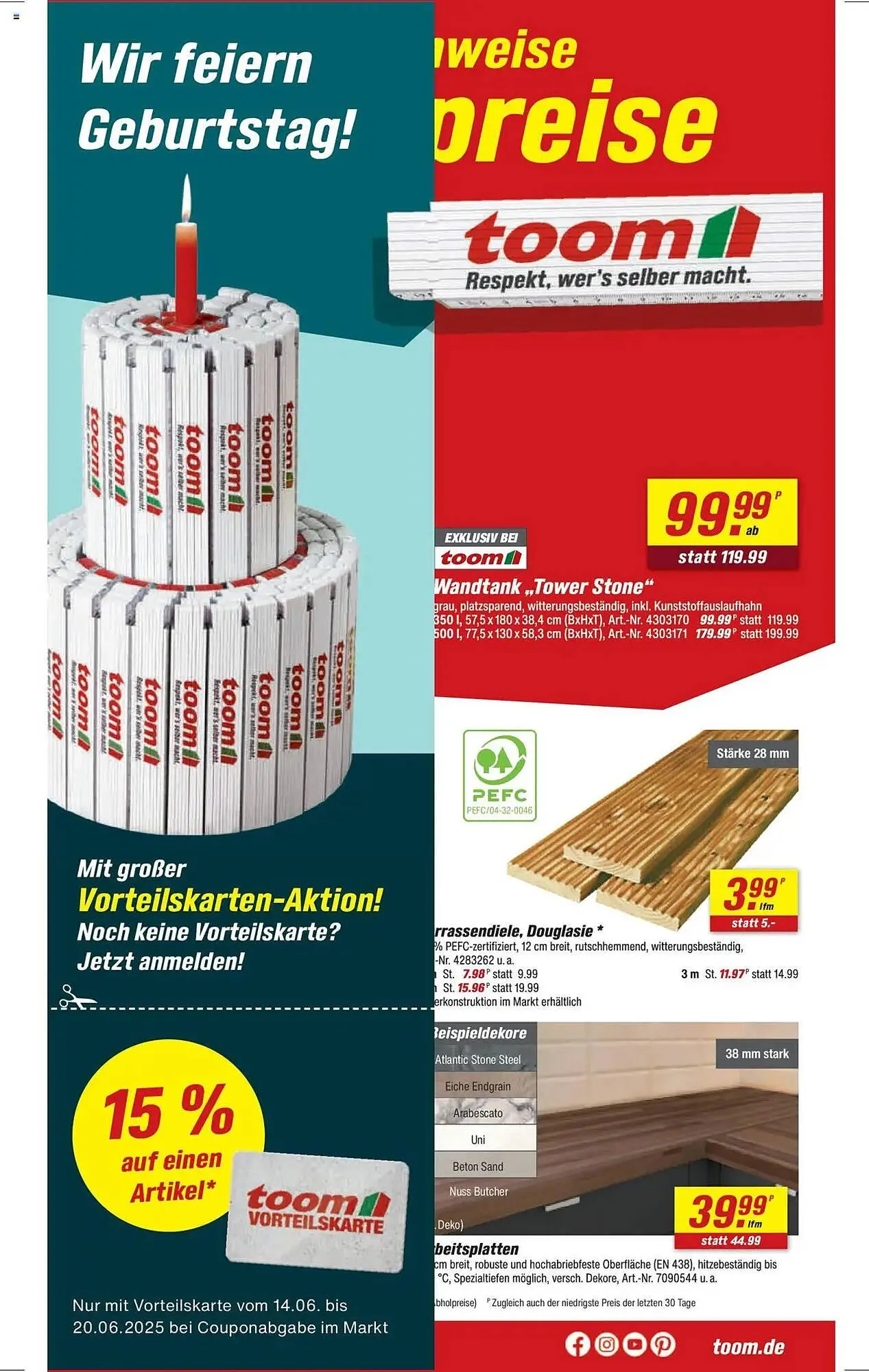toom Baumarkt Prospekt von 14. Juni bis 20. Juni 2025 - Prospekt seite 1