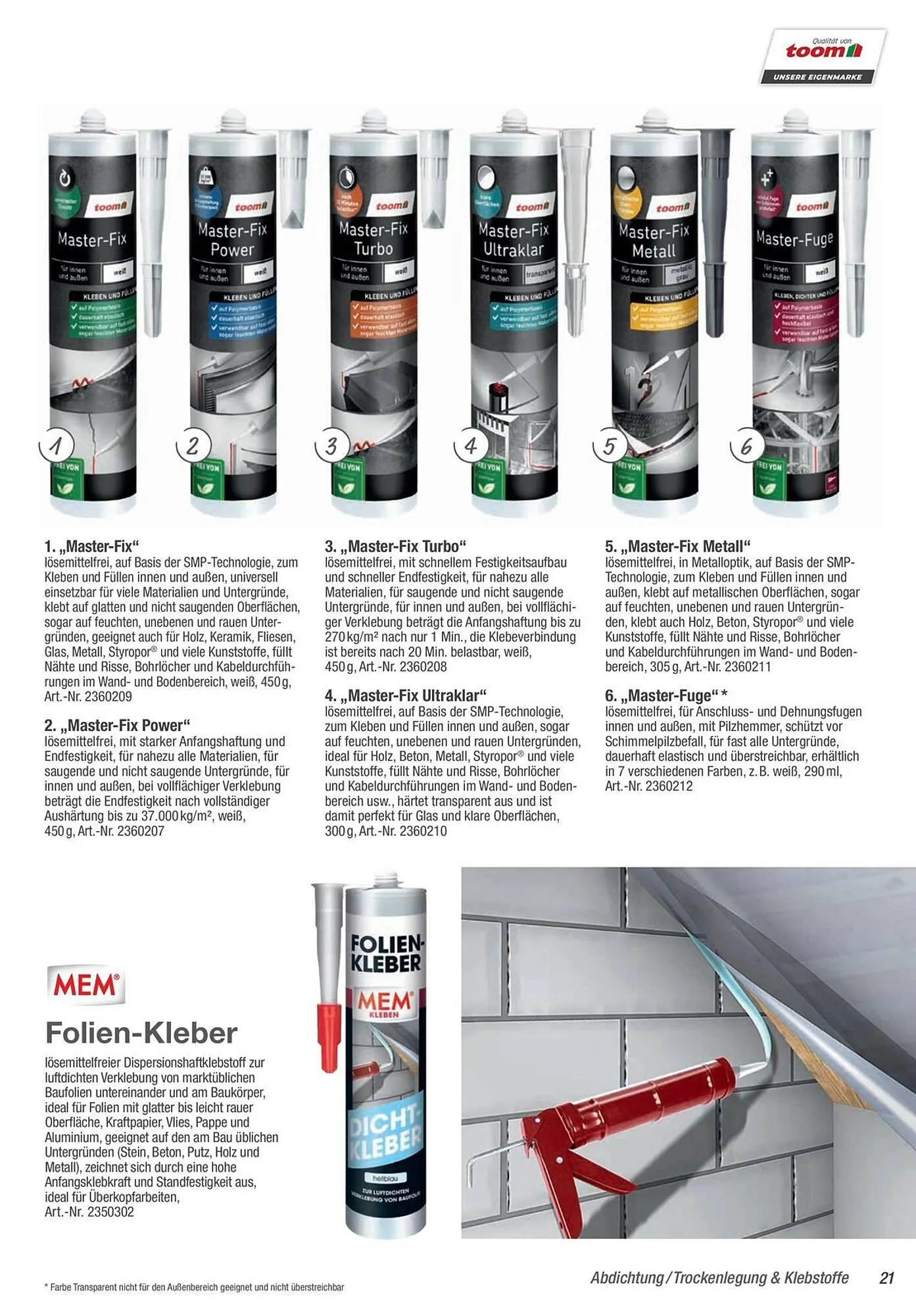 Toom Baumarkt Prospekt von 15. Oktober bis 31. Dezember 2025 - Prospekt seite 21