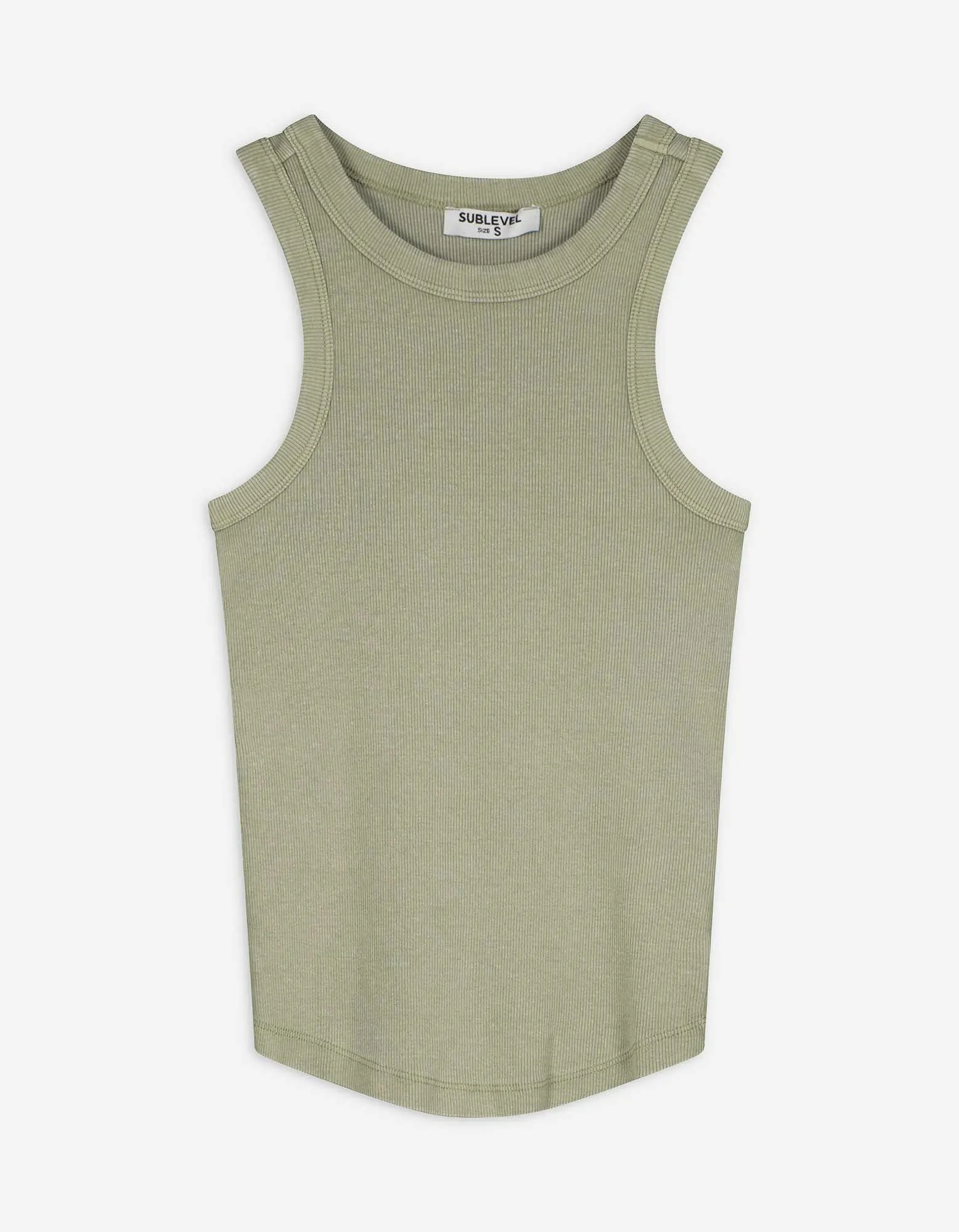 Top - Rippenstruktur - dunkelgrün