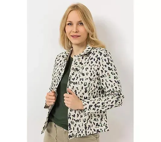 EVA LUTZ Jacke Knopfleiste gemustert figurbetont