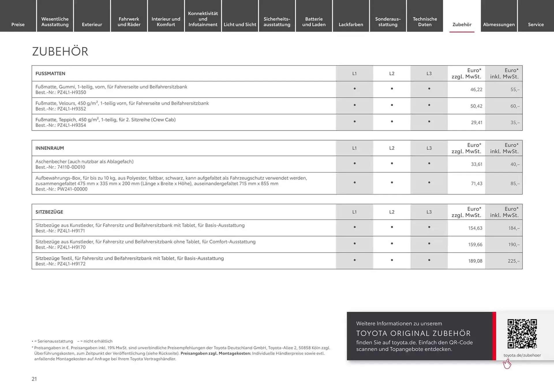 Toyota Prospekt von 3. Dezember bis 3. Dezember 2025 - Prospekt seite 21