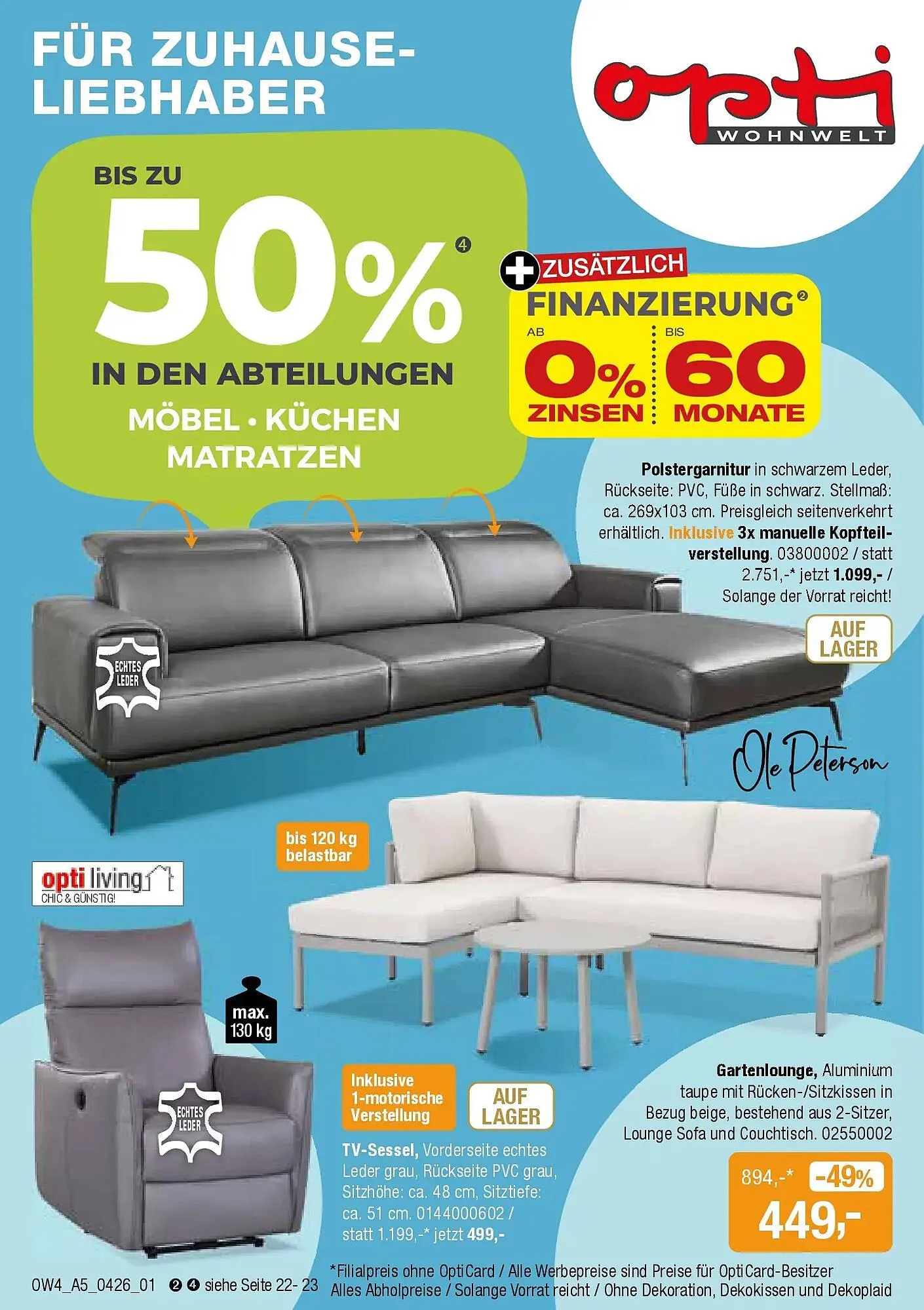 Opti Wohnwelt Prospekt von 1. April bis 18. April 2026 - Prospekt seite 1