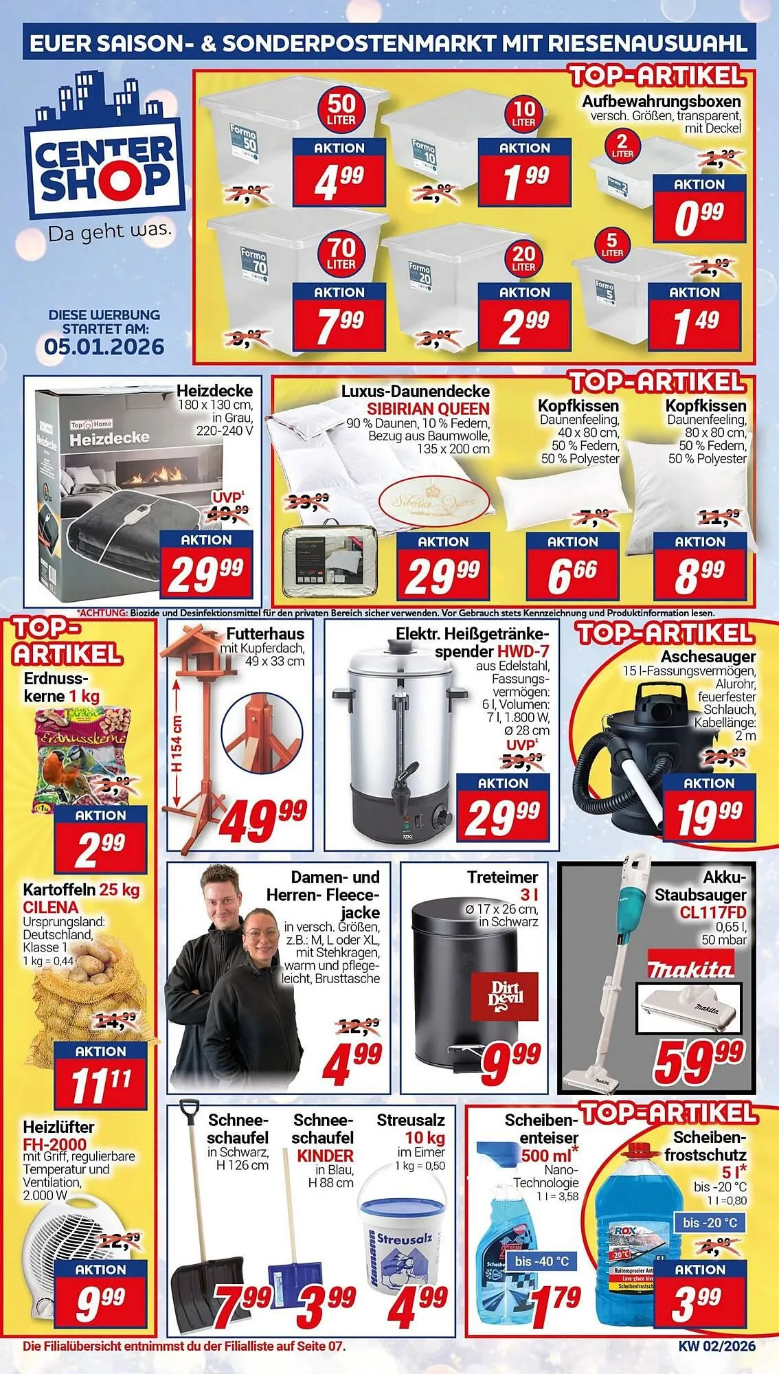 CENTERSHOP Prospekt von 5. Januar bis 11. Januar 2026 - Prospekt seite 1