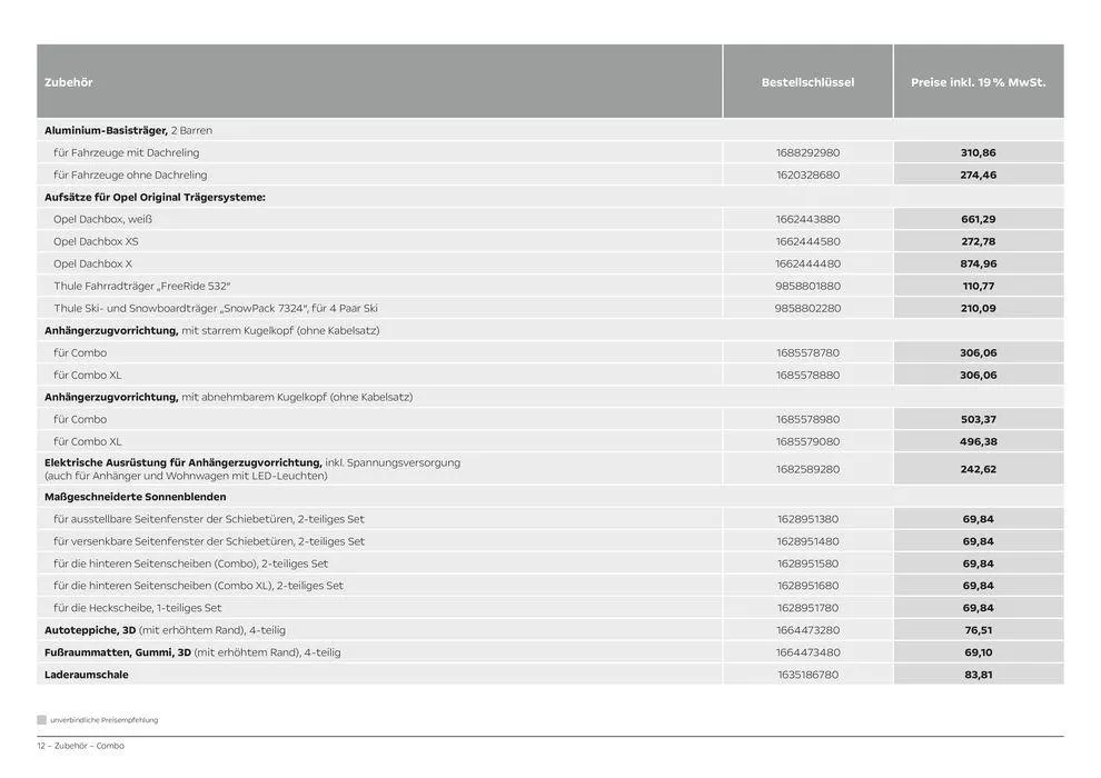 Opel Neuer Combo von 8. Juni bis 8. Juni 2025 - Prospekt seite 12