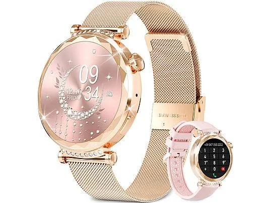 RAYOFI HK88 Smartwatch Silikon, 240 mm, Gold/Silver