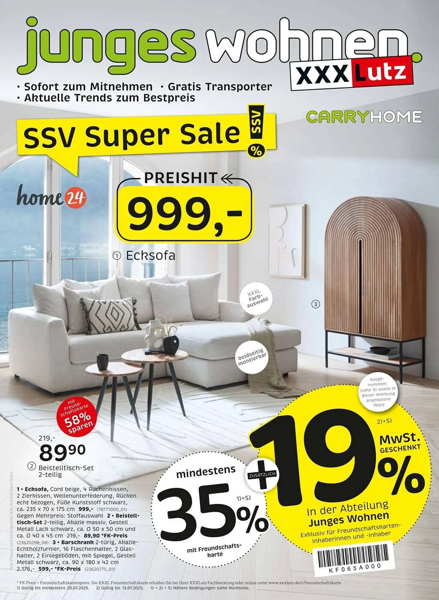 XXXLutz Prospekt von 7. Juli bis 20. Juli 2025 - Prospekt seite 1