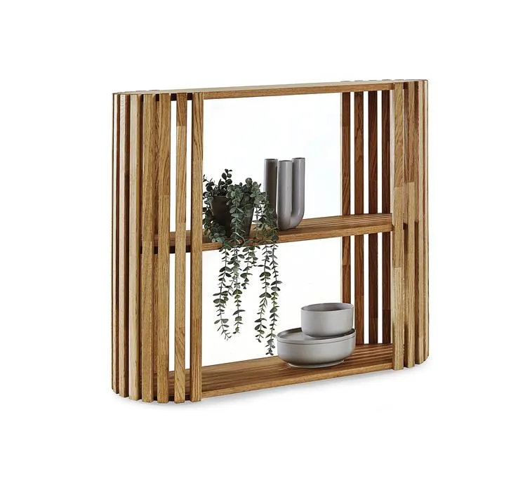 Regal 5 Eiche furniert/Lamellen massiv 100 x 85 cm
