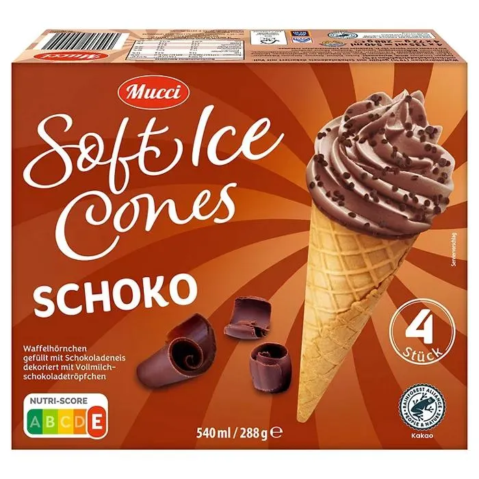 MUCCI Soft Ice Cones 540 ml, Schokolade