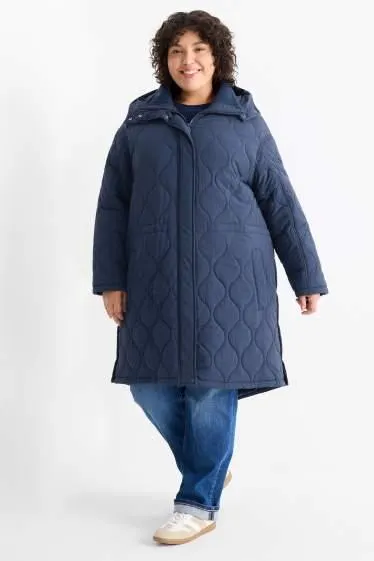 Quilted coat with hood