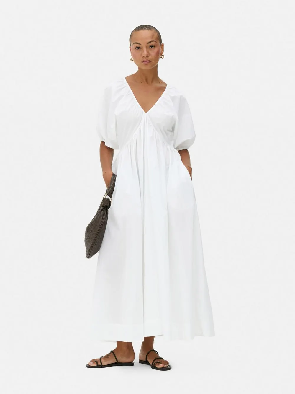 Maxikleid mit Puffärmeln