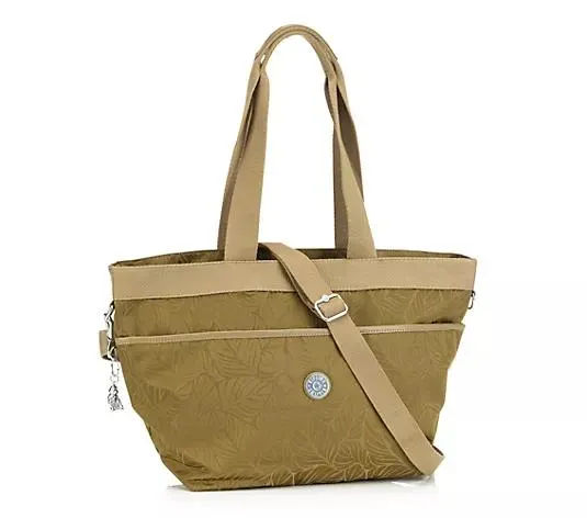 KIPLING® Medium-Shopper Neeja Jacquard-Optik Blätter-Dessin